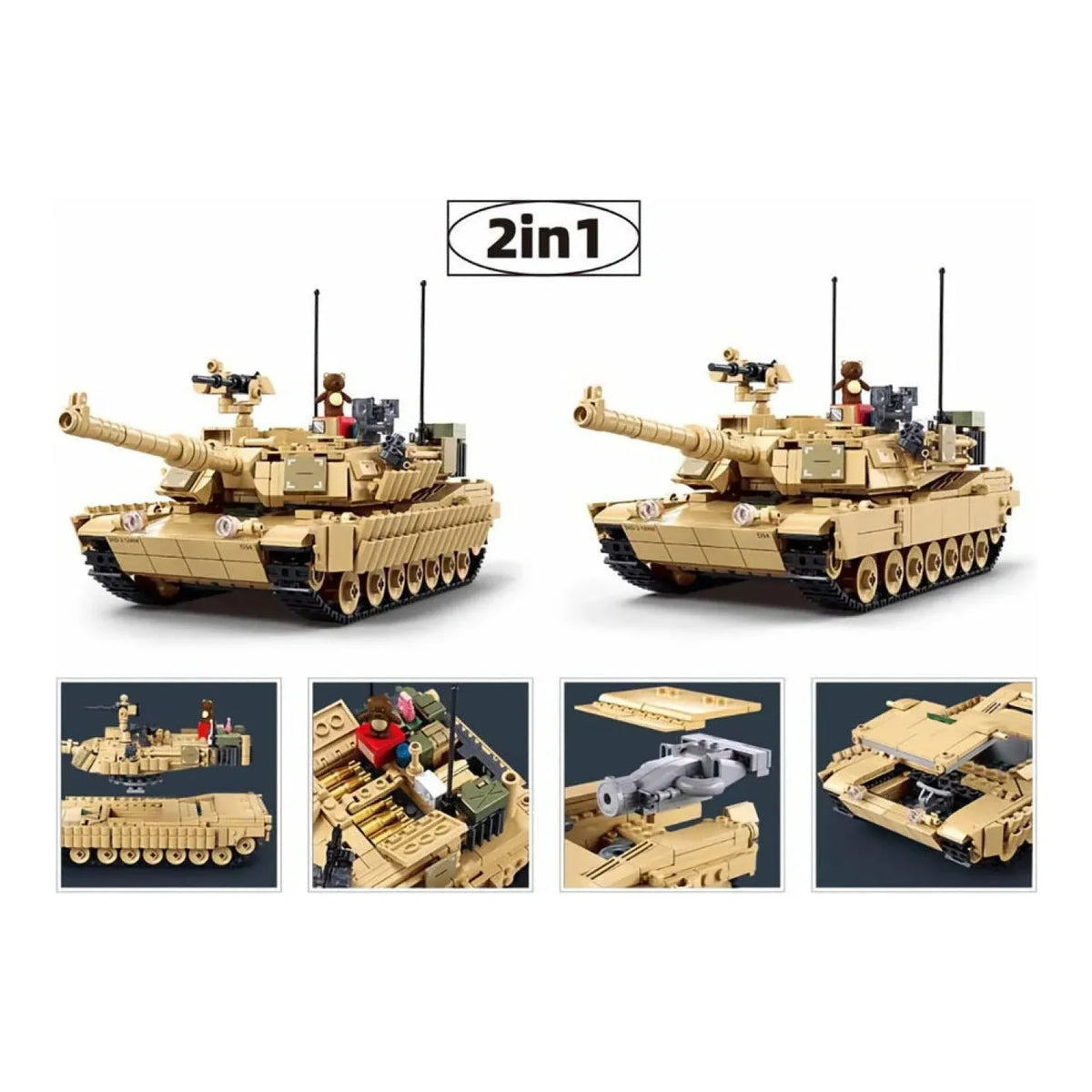 B1365 Model Kit 1:35 M1A2 Abrams TUSK II Battle Tank MBT Modern US Army Military Building Blocks DIY Set Toy