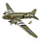 B1366 Model Kit 1:44 C47 Skytrain Airtrain Cargo Transport Aircraft WWII Air Force Building Blocks DIY Set Toy