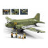 B1366 Model Kit 1:44 C47 Skytrain Airtrain Cargo Transport Aircraft WWII Air Force Building Blocks DIY Set Toy