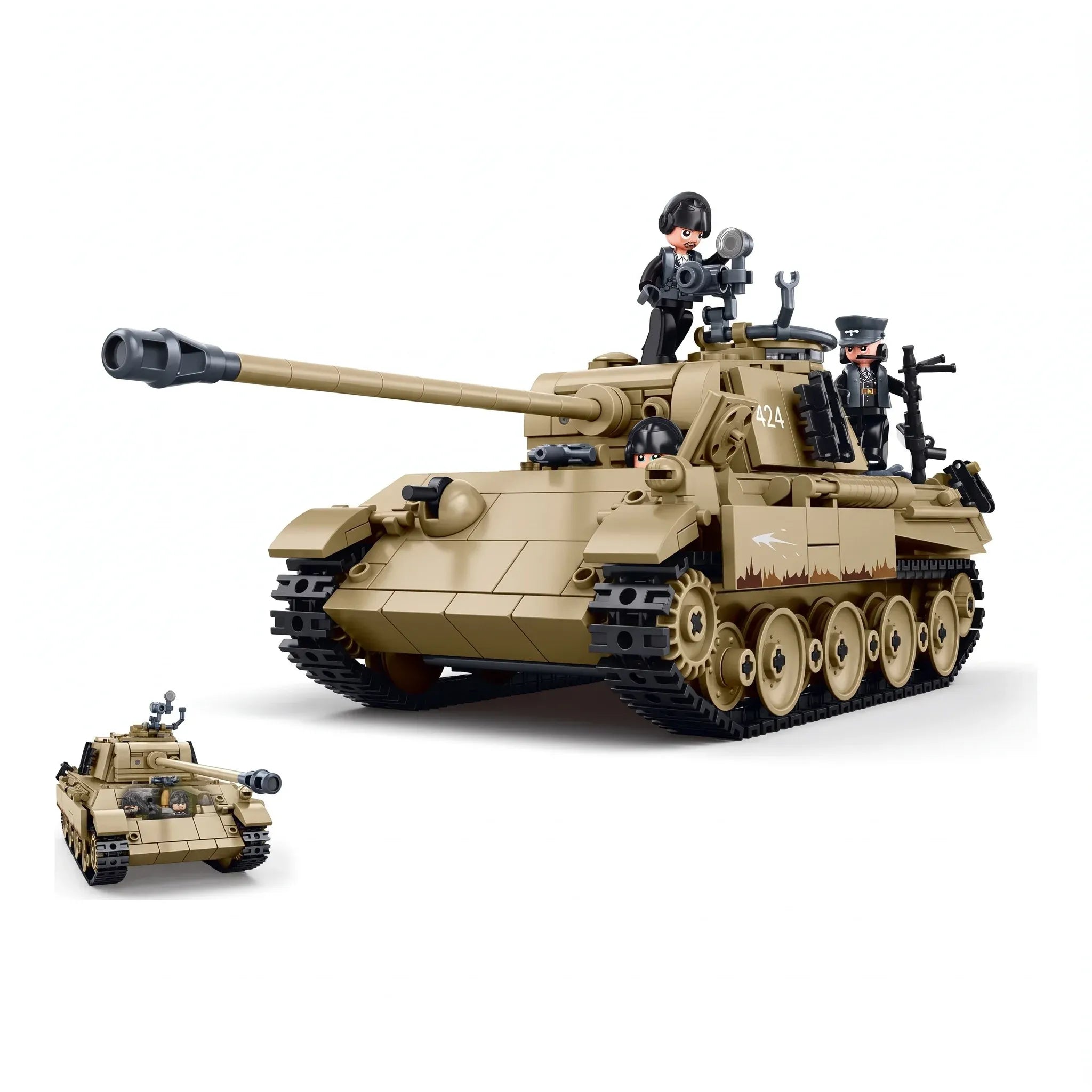 B1535 Model Kit 1:35 Panther G Tank German Panzer WWII Army Military Building Blocks DIY Construction Set Toy