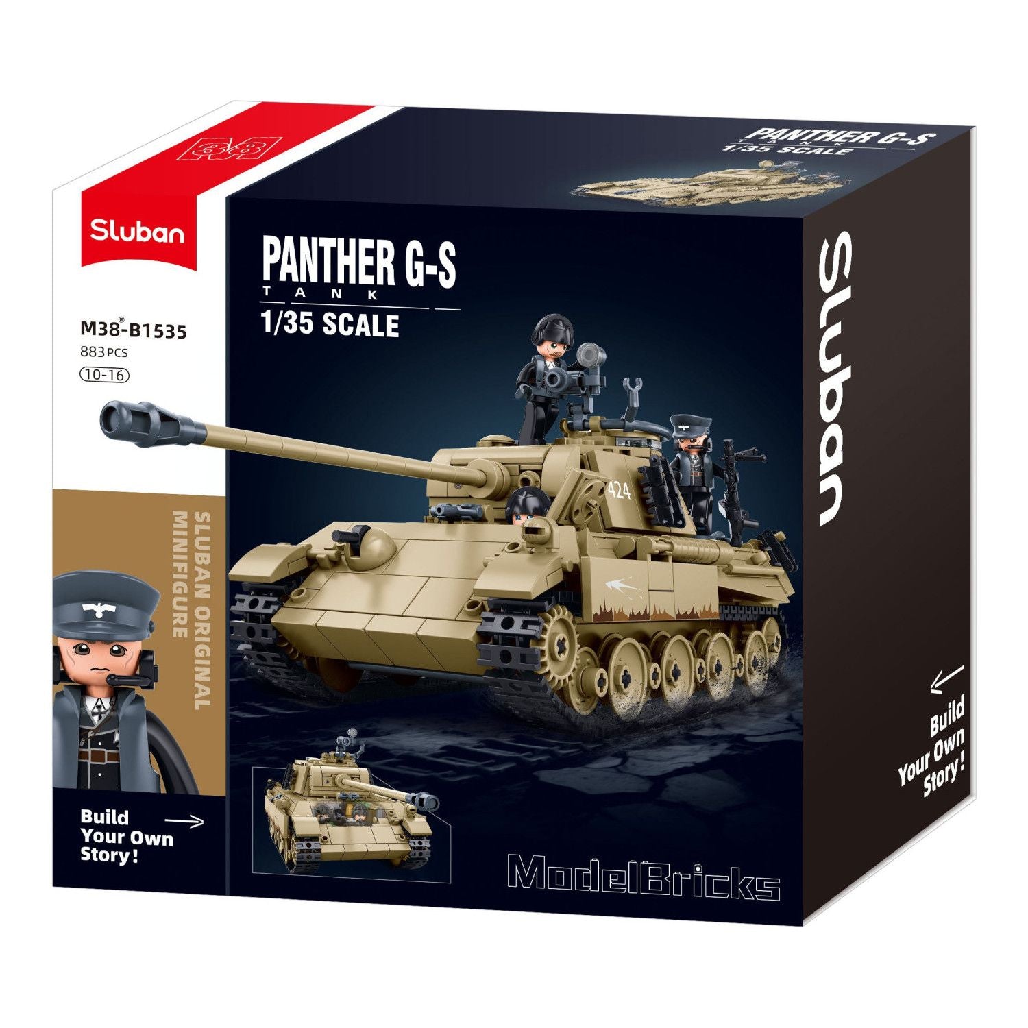 B1535 Model Kit 1:35 Panther G Tank German Panzer WWII Army Military Building Blocks DIY Construction Set Toy