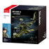 B1536 Model Kit 1:44 AH-64D Apache Attack Helicopter Chopper Gunship Army Military Air Force Blocks DIY Set Toy