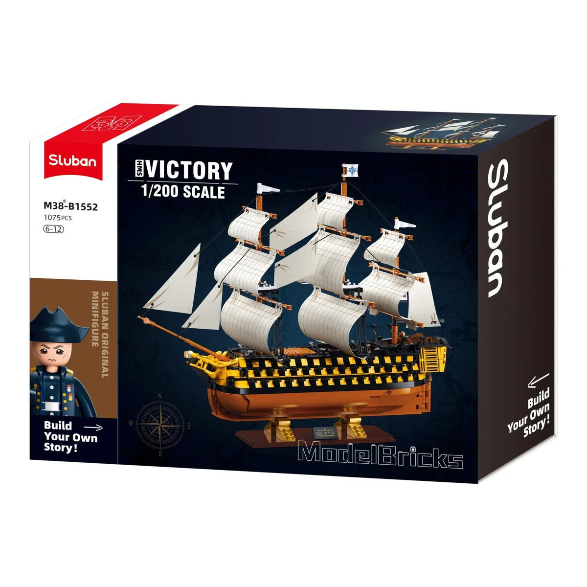 B1552 Model Kit 1:200 HMS Victory Sailing Battleship Warship Navy Vessel Boat Military DIY Construction Set Toy