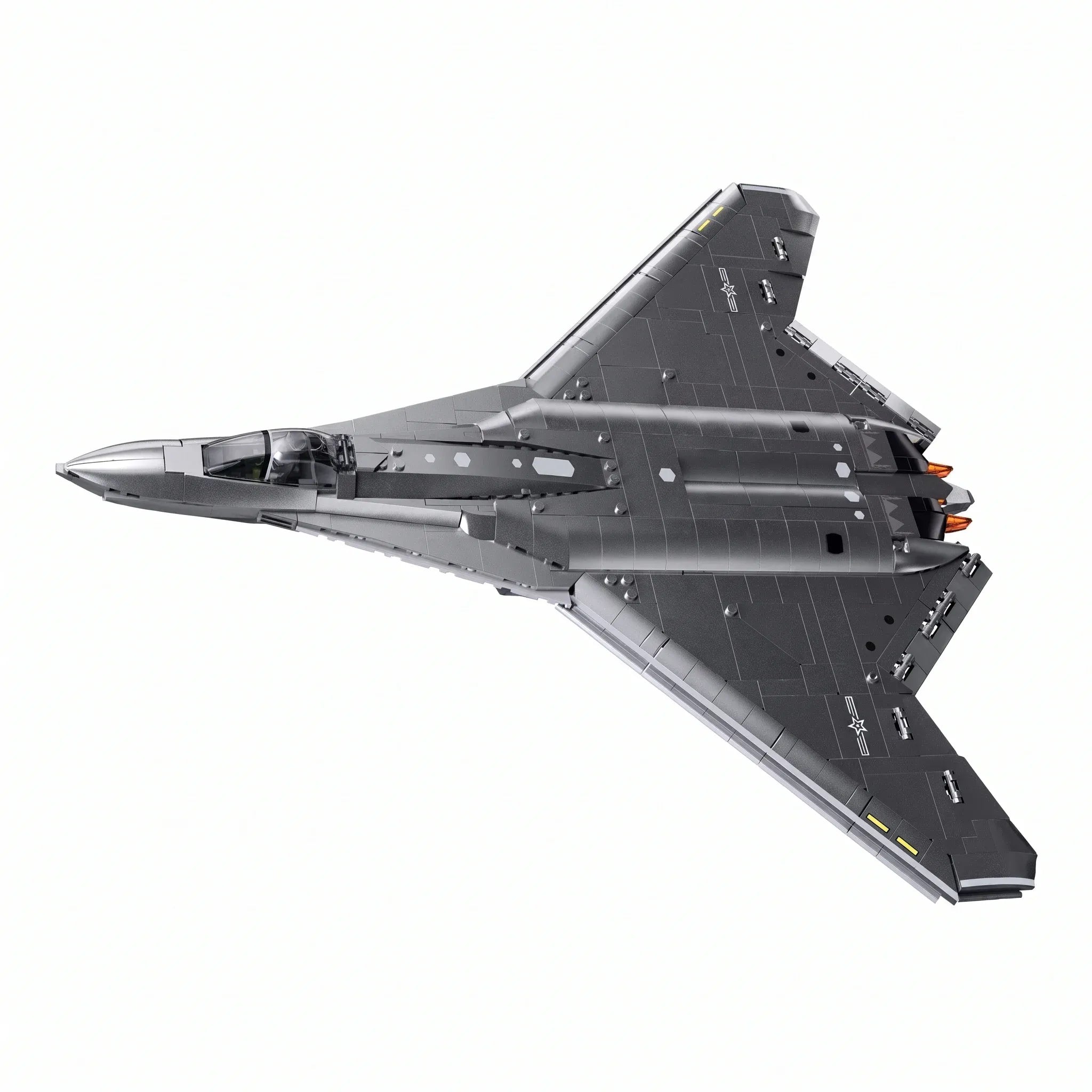 B1587 Model Kit 1:44 J50 Stealth Fighter Jet Plane - Military Air Force Building Blocks DIY Set Toy