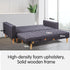 Linen Fabric Corner Sofa Bed Couch Lounge With Chaise Furniture - Dark Grey