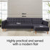 Linen Fabric Corner Sofa Bed Couch Lounge With Chaise Furniture - Dark Grey