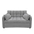 Sarantino Quincy 2-Seater Velvet Sofa Bed in Dark Grey with Wooden Frame and Tufted Design