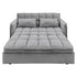 Sarantino Quincy 2-Seater Velvet Sofa Bed in Dark Grey with Wooden Frame and Tufted Design