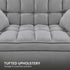 Sarantino Quincy 2-Seater Velvet Sofa Bed in Dark Grey with Wooden Frame and Tufted Design