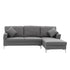 Sarantino 3 Seater Linen Sofa Lounge Left Side Chaise Couch Furniture Dark Grey L-shaped