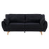 Sarantino 3 Seater Modular Linen Fabric Sofa Bed Couch Futon Suite - Black