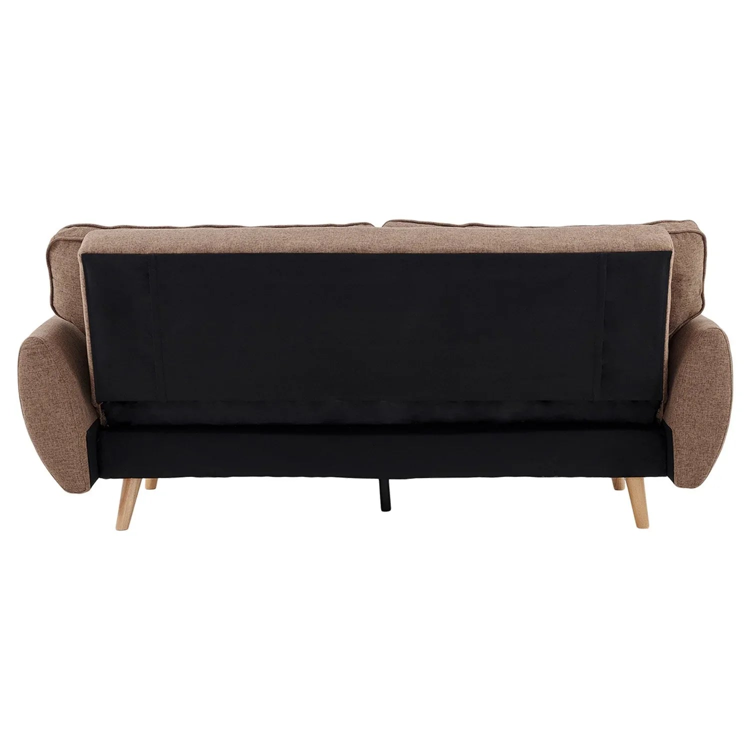 3 Seater Modular Linen Fabric Sofa Bed Couch Futon Suite - Brown