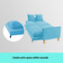 3 Seater Faux Velvet Wooden Sofa Bed Couch Furniture - Blue