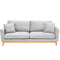 Sarantino 3 Seater Faux Velvet Sofa Bed Couch Furniture Light Grey