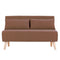 Sarantino 2-Seater Adjustable Sofa Bed Lounge Faux Linen - Brown