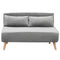 Sarantino 2-Seater Adjustable Sofa Bed Lounge Faux Velvet - Light Grey