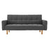 Sarantino 3-Seater Fabric Sofa Bed Futon - Dark Grey