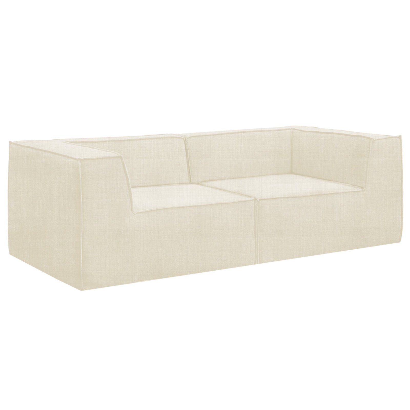 Novi 3-Seater Modular Sofa with Ottoman in Cream Non-Slip Bottom Lounge