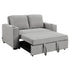 Hoffman Linen Sofa Bed Chair With Cushions &cup Holders Light Grey