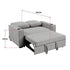 Hoffman Linen Sofa Bed Chair With Cushions &cup Holders Light Grey