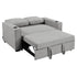 Hoffman Linen Sofa Bed Chair With Cushions &cup Holders Light Grey