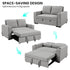 Hoffman Linen Sofa Bed Chair With Cushions &cup Holders Light Grey