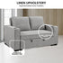 Hoffman Linen Sofa Bed Chair With Cushions &cup Holders Light Grey