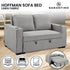 Hoffman Linen Sofa Bed Chair With Cushions &cup Holders Light Grey