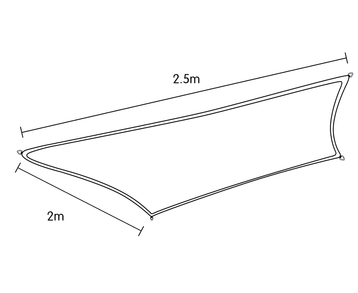 Rectangular Shade Sail 2 x 2.5m in Desert Sand, Blocks Over 95 Percent of UV