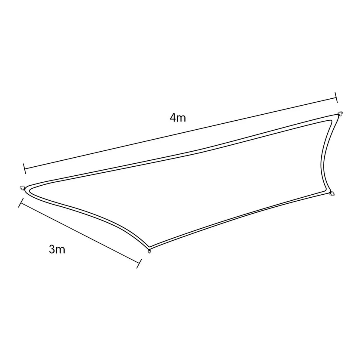 Rectangular Shade Sail 3m x 4m in Desert Sand, Blocks Over 95% UV Rays