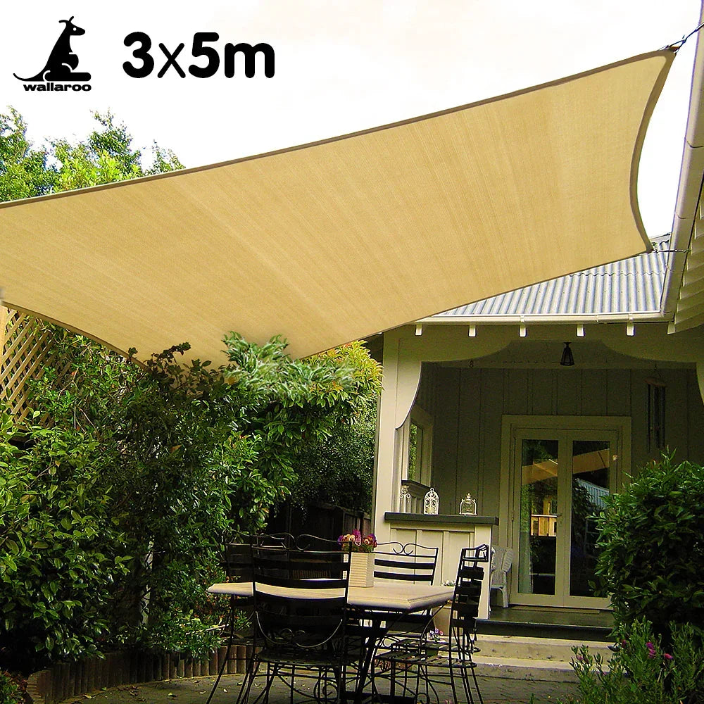 Rectangular Shade Sail: 3m x 5m - Sand
