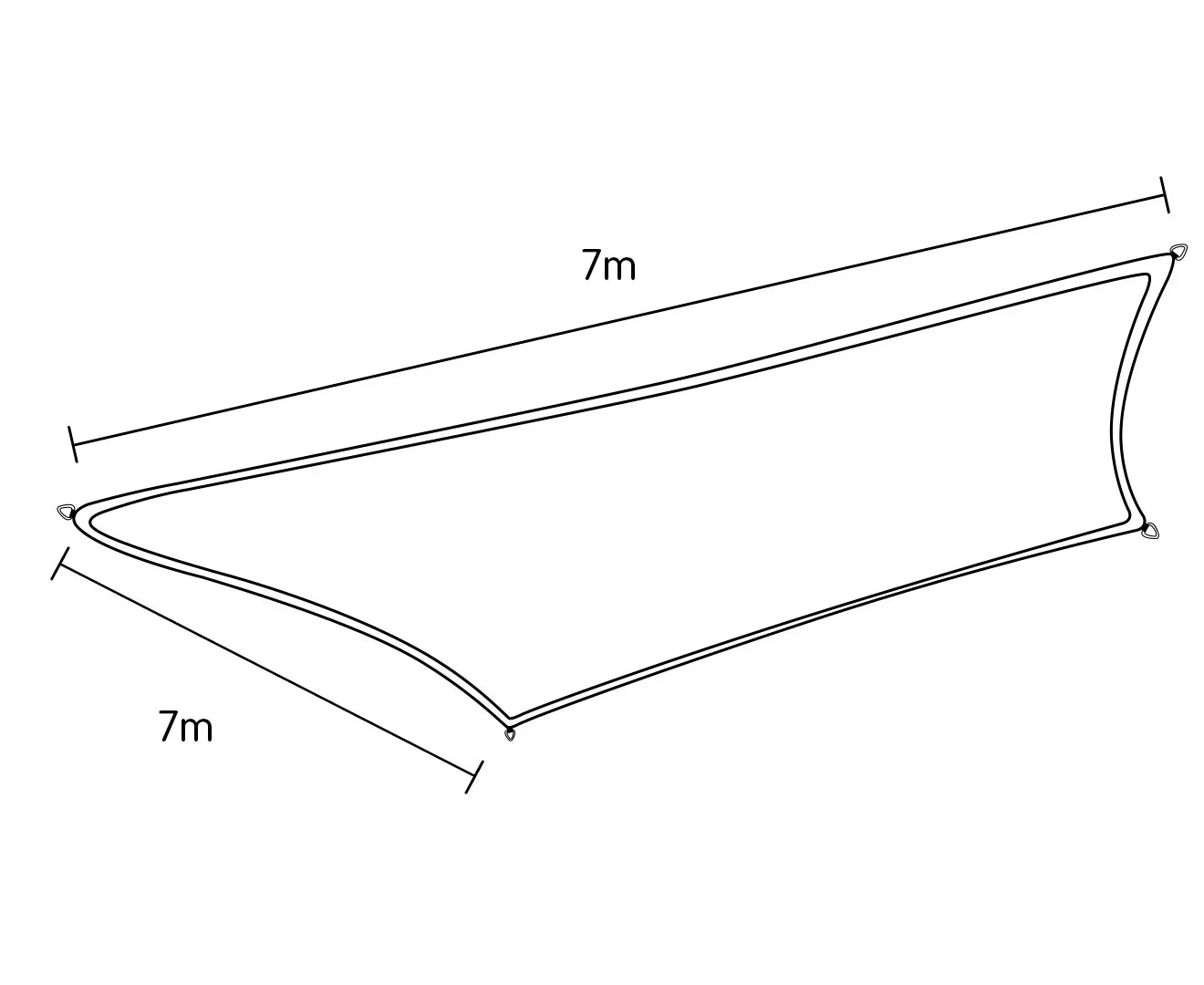Rectangular Shade Sail 7m x 7m - Sand