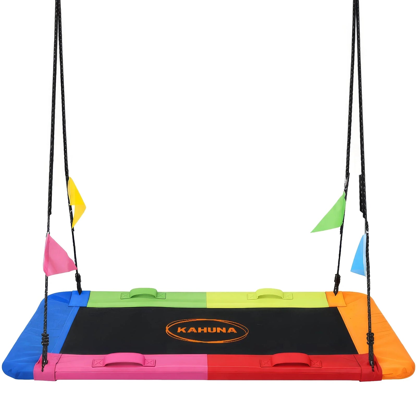 Heavy Duty 60 Inch Rectangular Tree Swing With Adjustable 180cm Lifting Ropes Foam Padded Tubes And Full Accessory Kit For Backyard Family Use