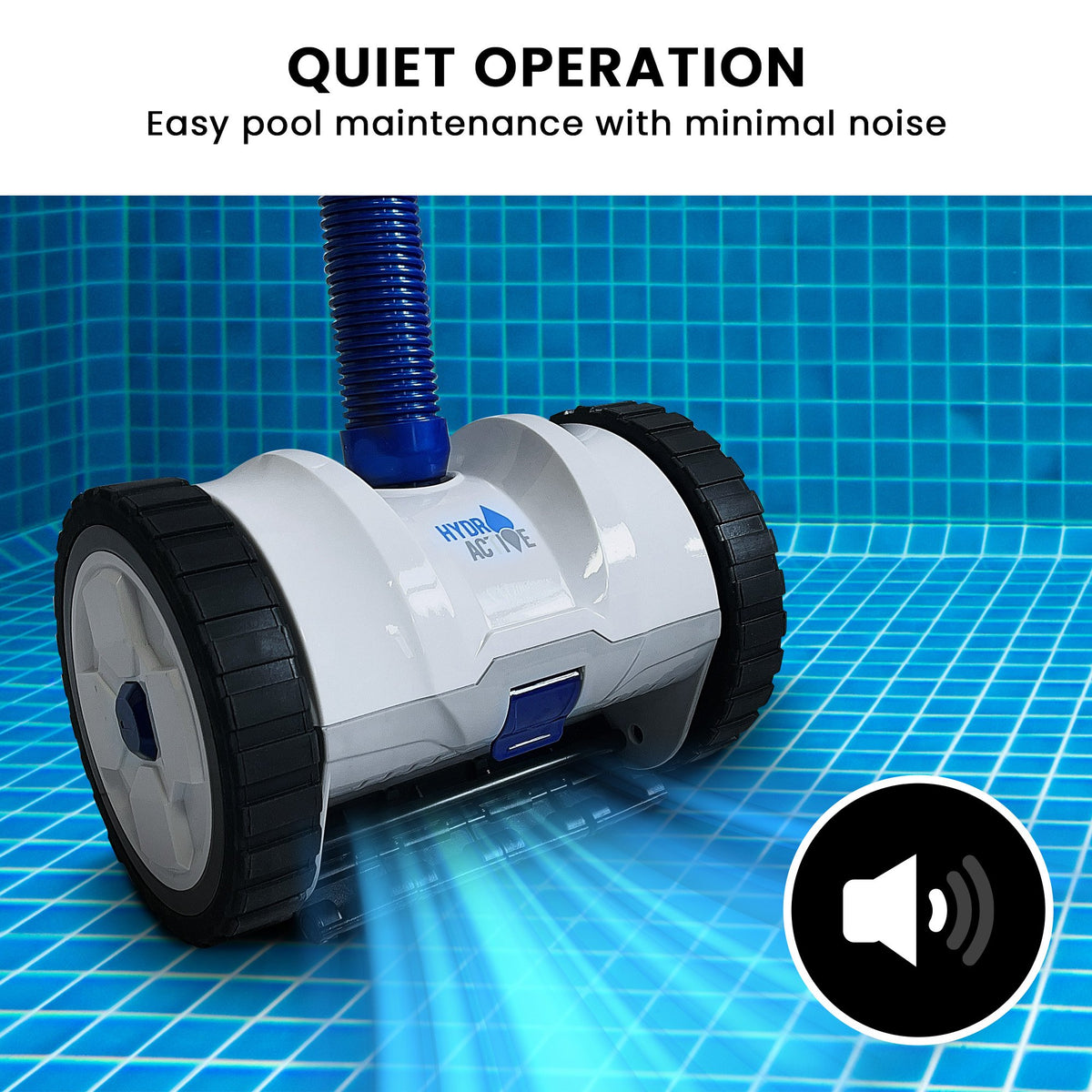 HydroActive Automatic Suction Pool Cleaner for Inground Swimming Pools, 12m Hose Turbine Motor Pool Vacuum Sweeper