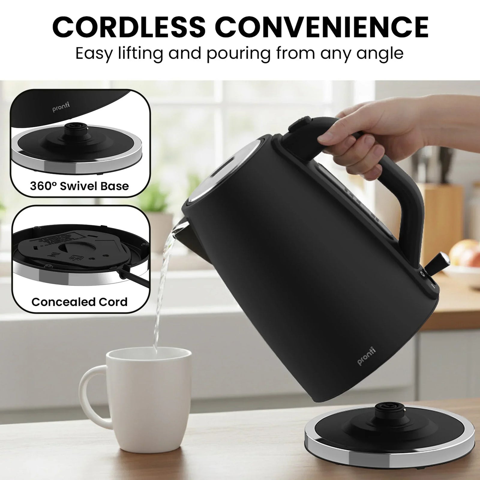 Breakfast Set with HomeMaid Coffee Machine, Silver Noir Toaster & Kettle