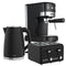 Breakfast Set with 1.25L Coffee Machine, Silver Noir Toaster & Kettle