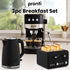 Breakfast Set with 1.25L Coffee Machine, Silver Noir Toaster & Kettle