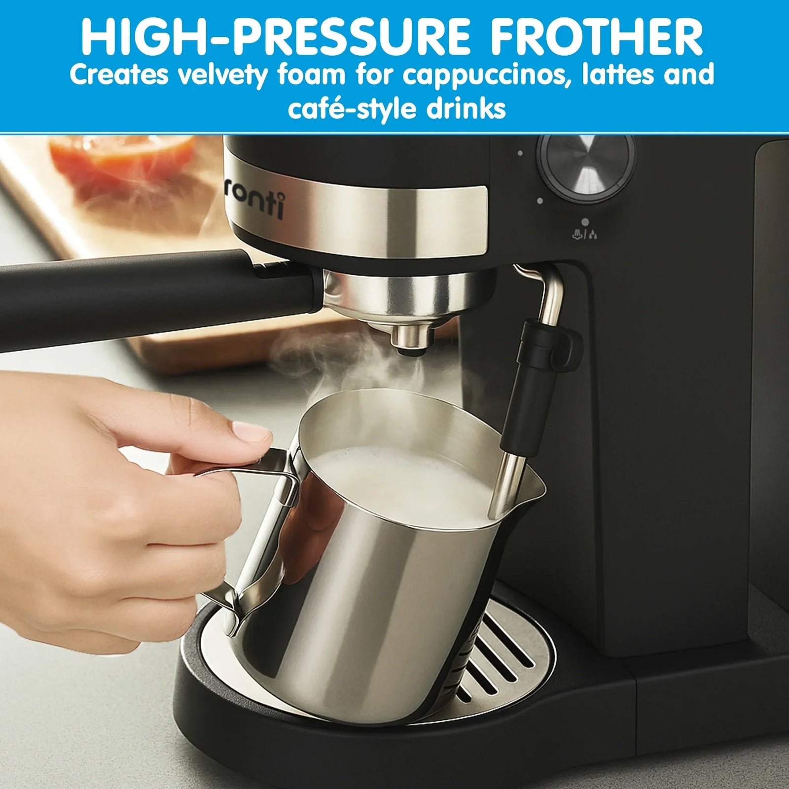 Breakfast Set with 1.25L Coffee Machine, Silver Noir Toaster & Kettle