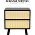 Sarantino Ivan Bedside Table Night Stand - Black/natural