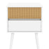 Sarantino Clio Bedside Table Night Stand - White/natural