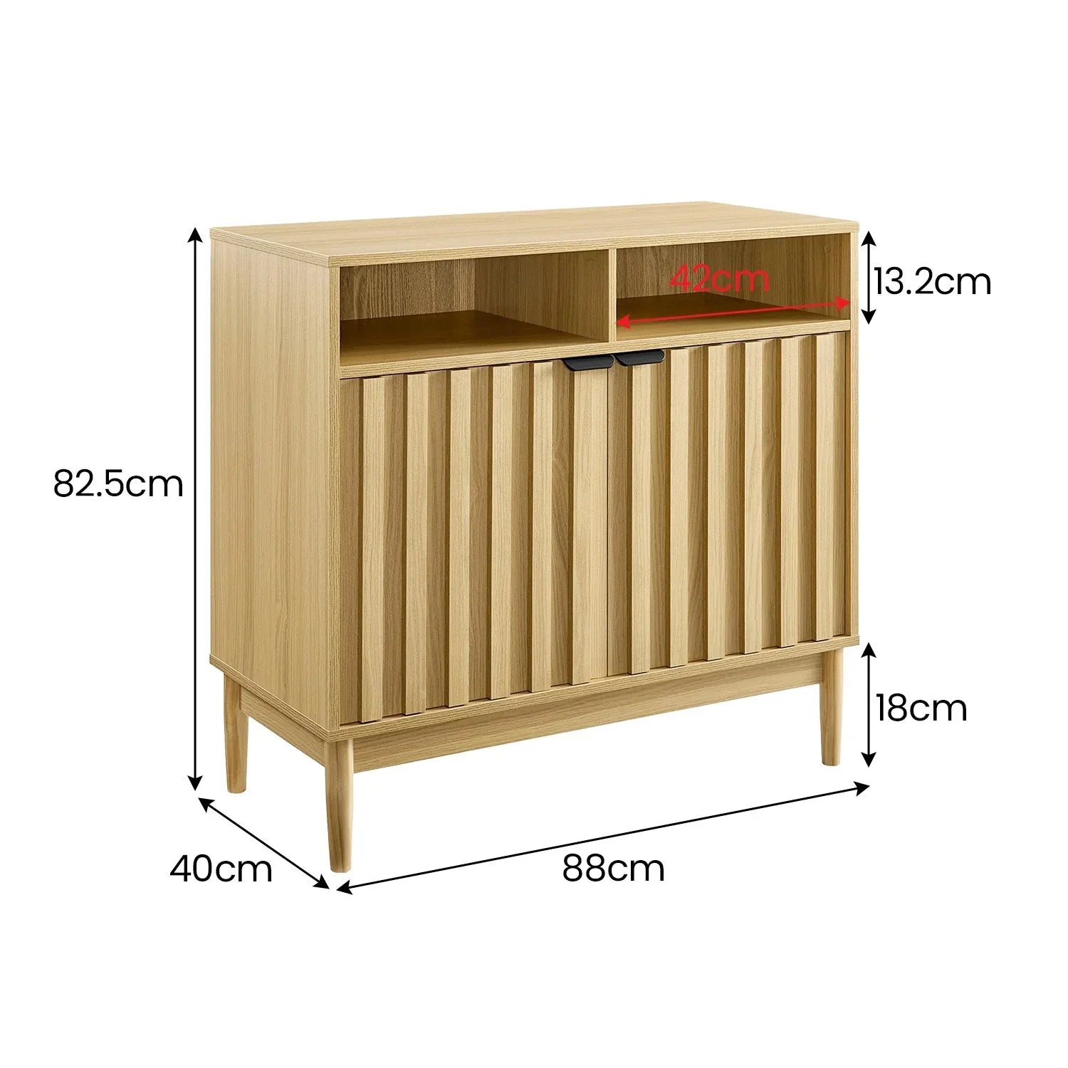 Eleni 2-Door Sideboard Buffet Hallway Cabinet Storage Console Cupboard in Natural