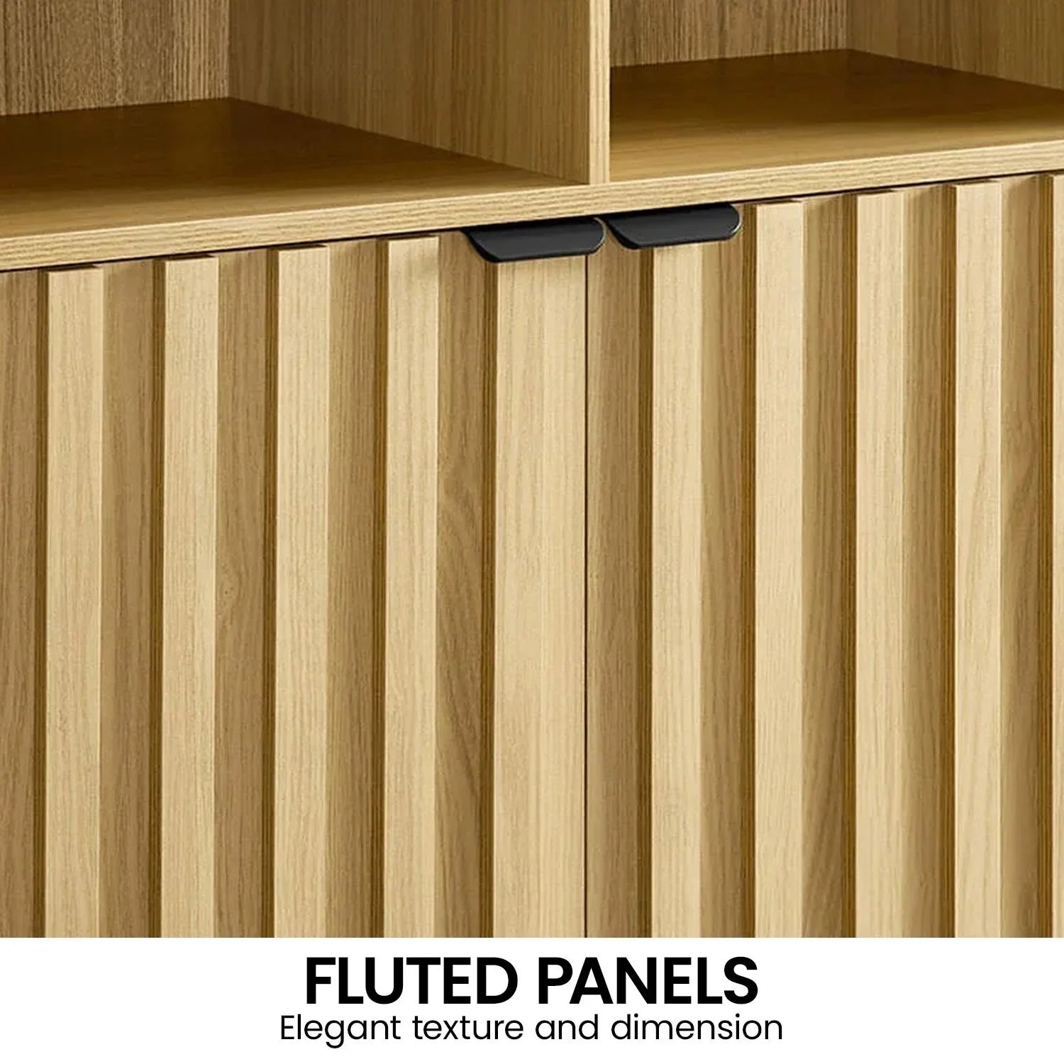 Eleni 2-Door Sideboard Buffet Hallway Cabinet Storage Console Cupboard in Natural
