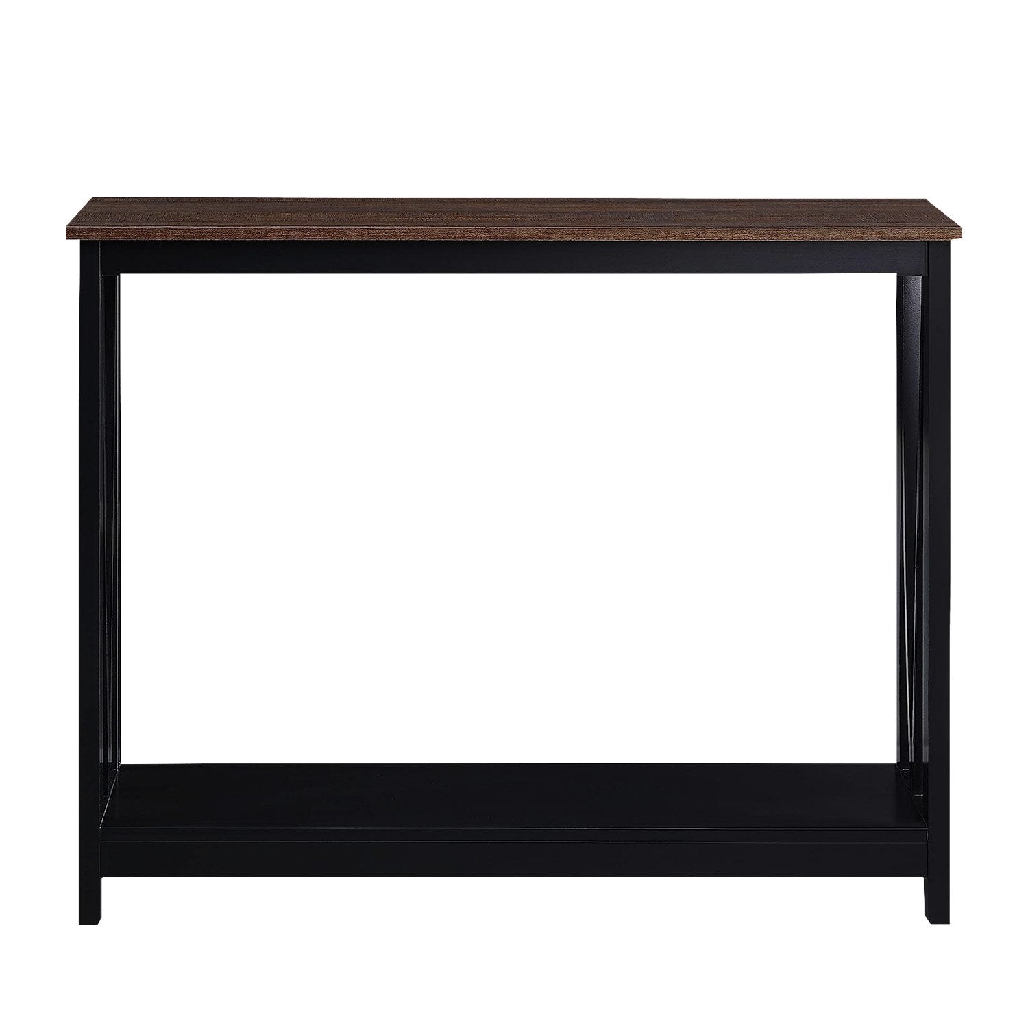 Sarantino Cielo 2-Tier Console Table Dark Walnut