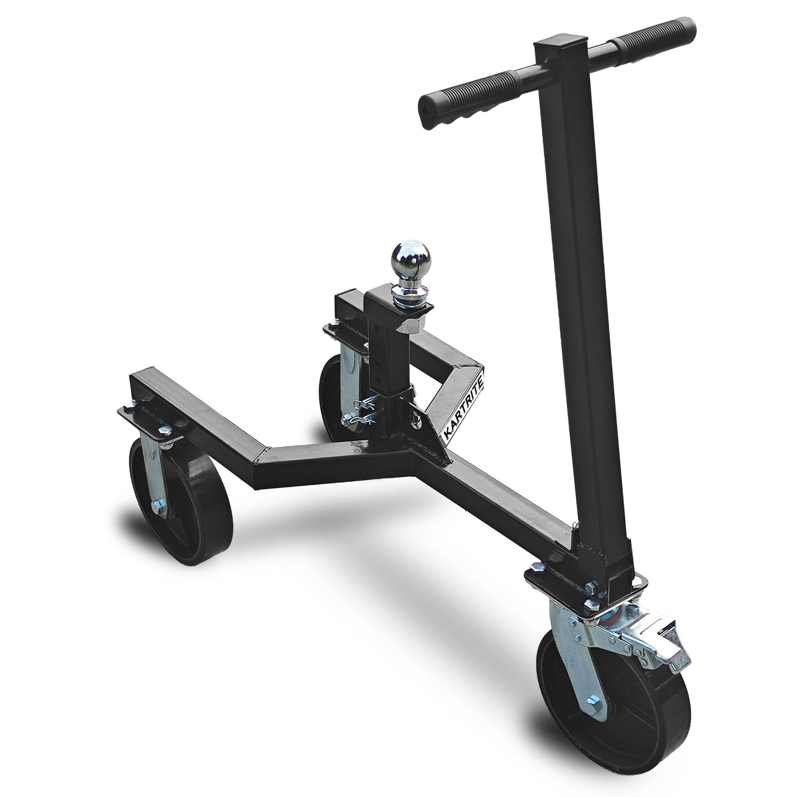 Trailer Dolly Adjustable 2in Hitch Ball 1500kg Tongue Weight Capacity w/8in Swivel Wheels Steel Trailer Mover