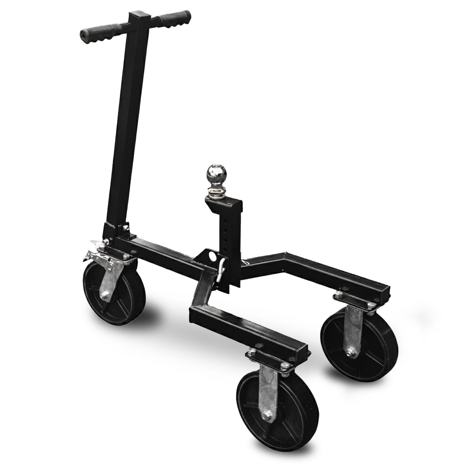 Trailer Dolly Adjustable 2in Hitch Ball 1500kg Tongue Weight Capacity w/8in Swivel Wheels Steel Trailer Mover