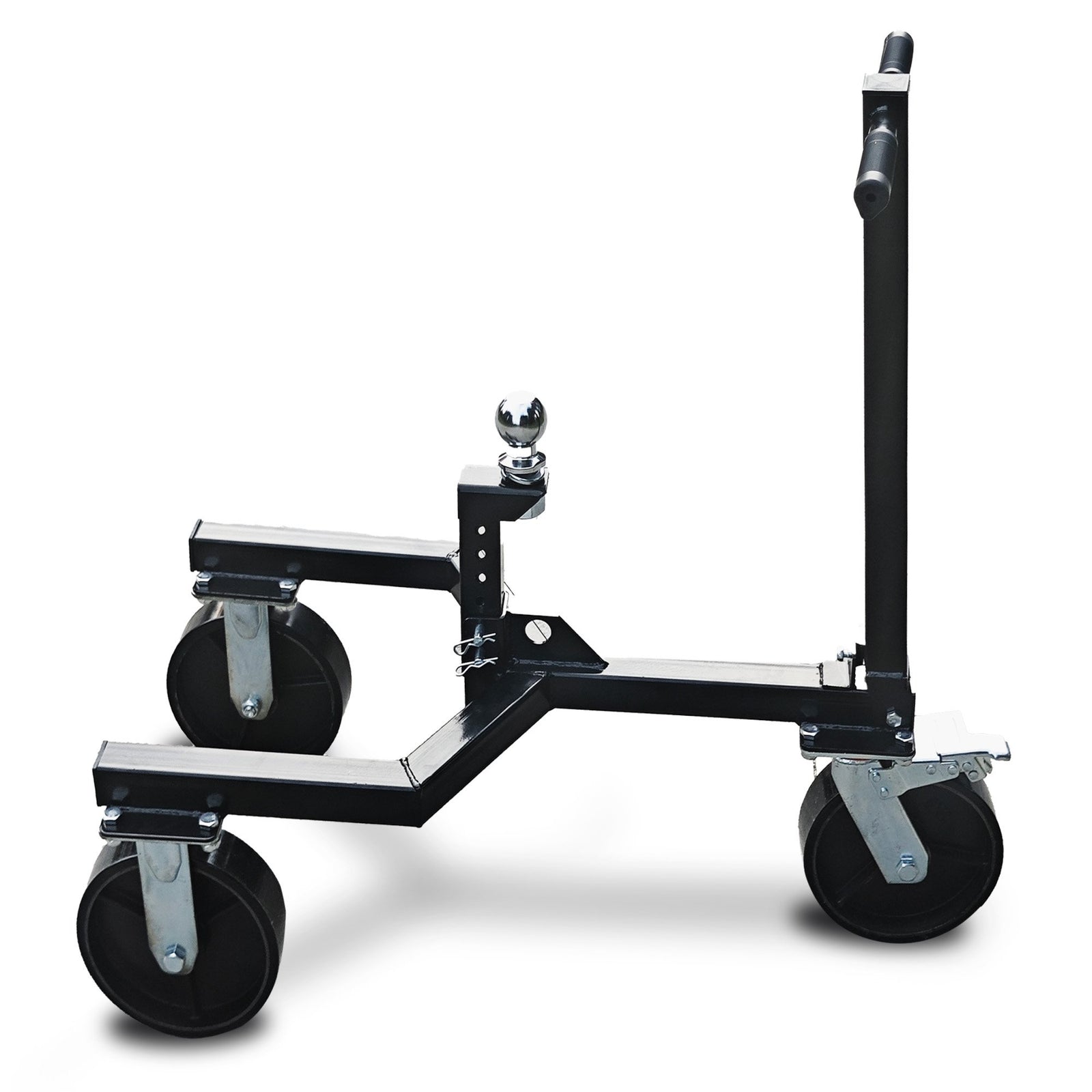 Trailer Dolly Adjustable 2in Hitch Ball 1500kg Tongue Weight Capacity w/8in Swivel Wheels Steel Trailer Mover