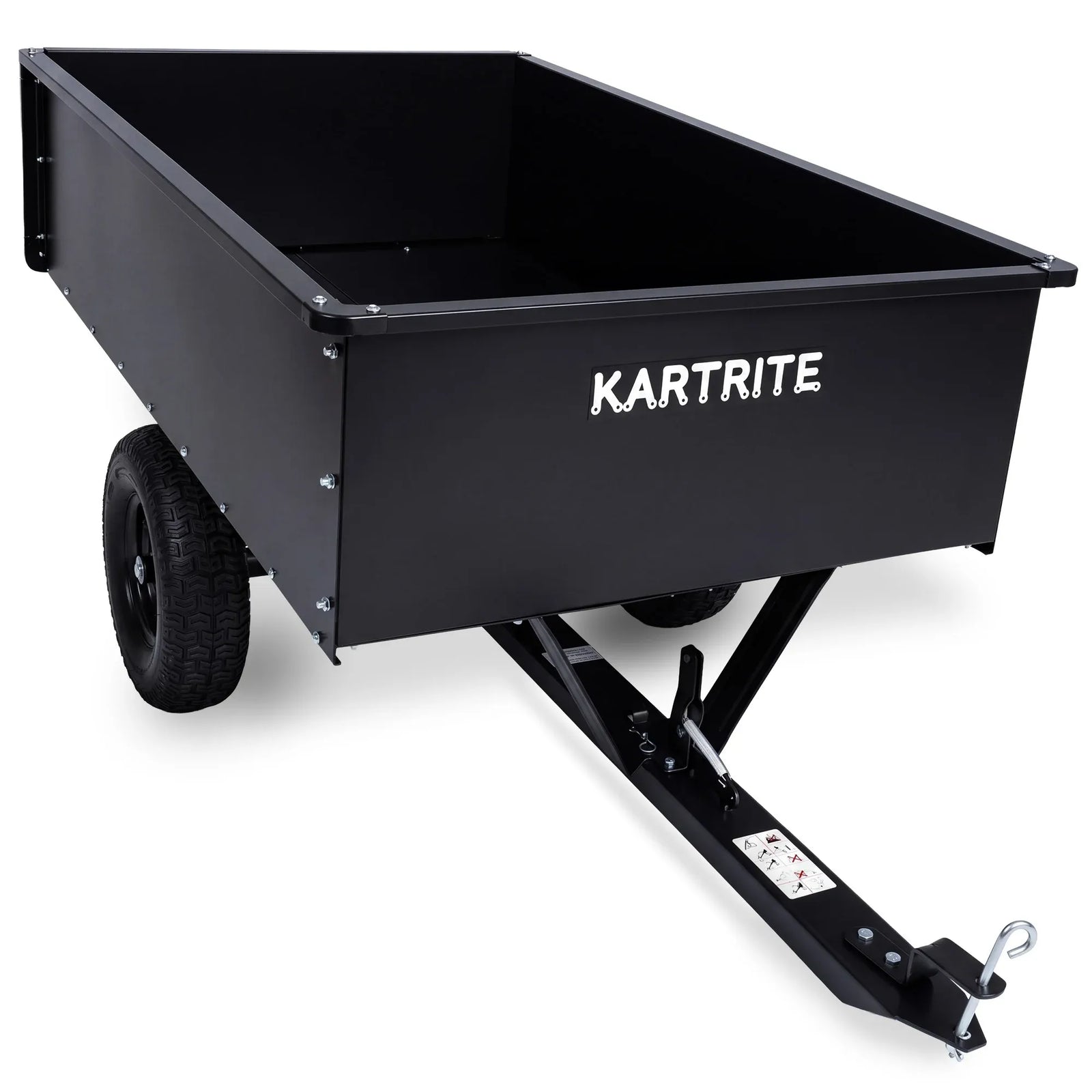 Kartrite 816kg Heavy-Duty Steel Dump Cart with Quick-Release Dumping Handle