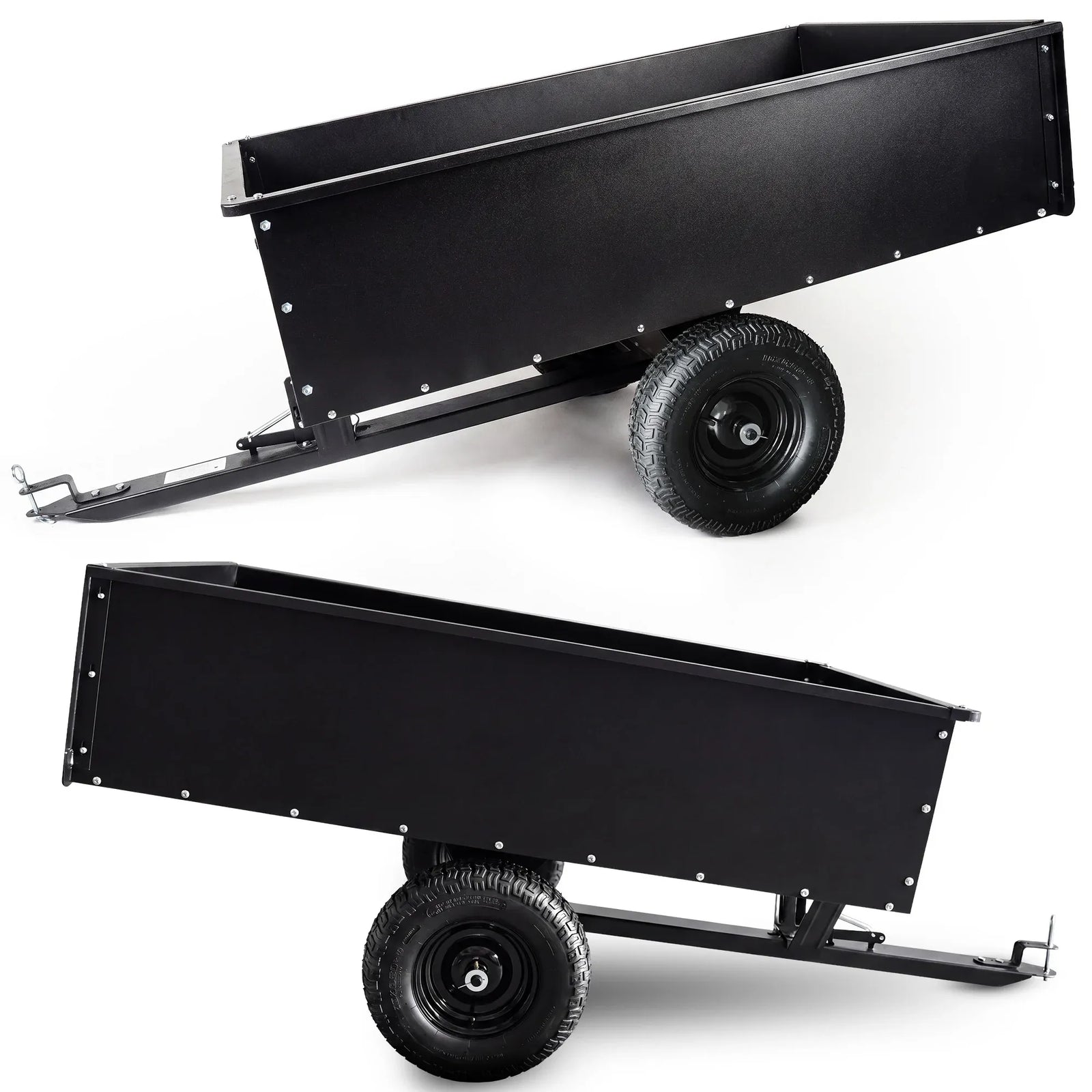 Kartrite 816kg Heavy-Duty Steel Dump Cart with Quick-Release Dumping Handle