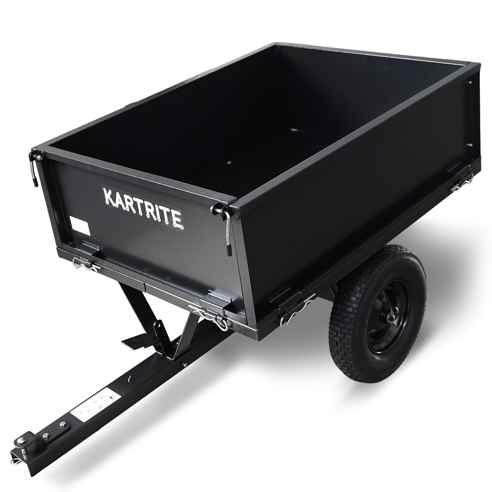 Heavy Duty Dump Cart 270kg Capacity Pneumatic Tyres Quick Release Pedal Removable Tailgate Trailer for Garden