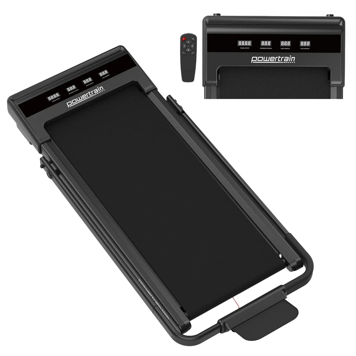 Powertrain K500 2-in-1 Foldable Under Desk Treadmill Walking Pad 2.5HP Electric Running Machine with Remote Home Gym